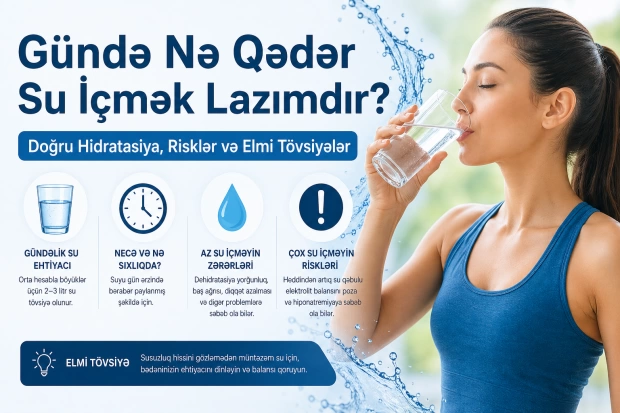 Gündə Nə Qədər Su İçmək Lazımdır? Doğru Hidratasiya, Risklər və Elmi Tövsiyələr