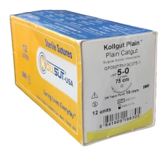 CƏRRAHİ SAP, KOLLGUT PLAIN, KETGUT, 5-0, 19mm, 3/8, Deşici, 75sm GP050TPN19C075-1 , 12 ədəd/qutu